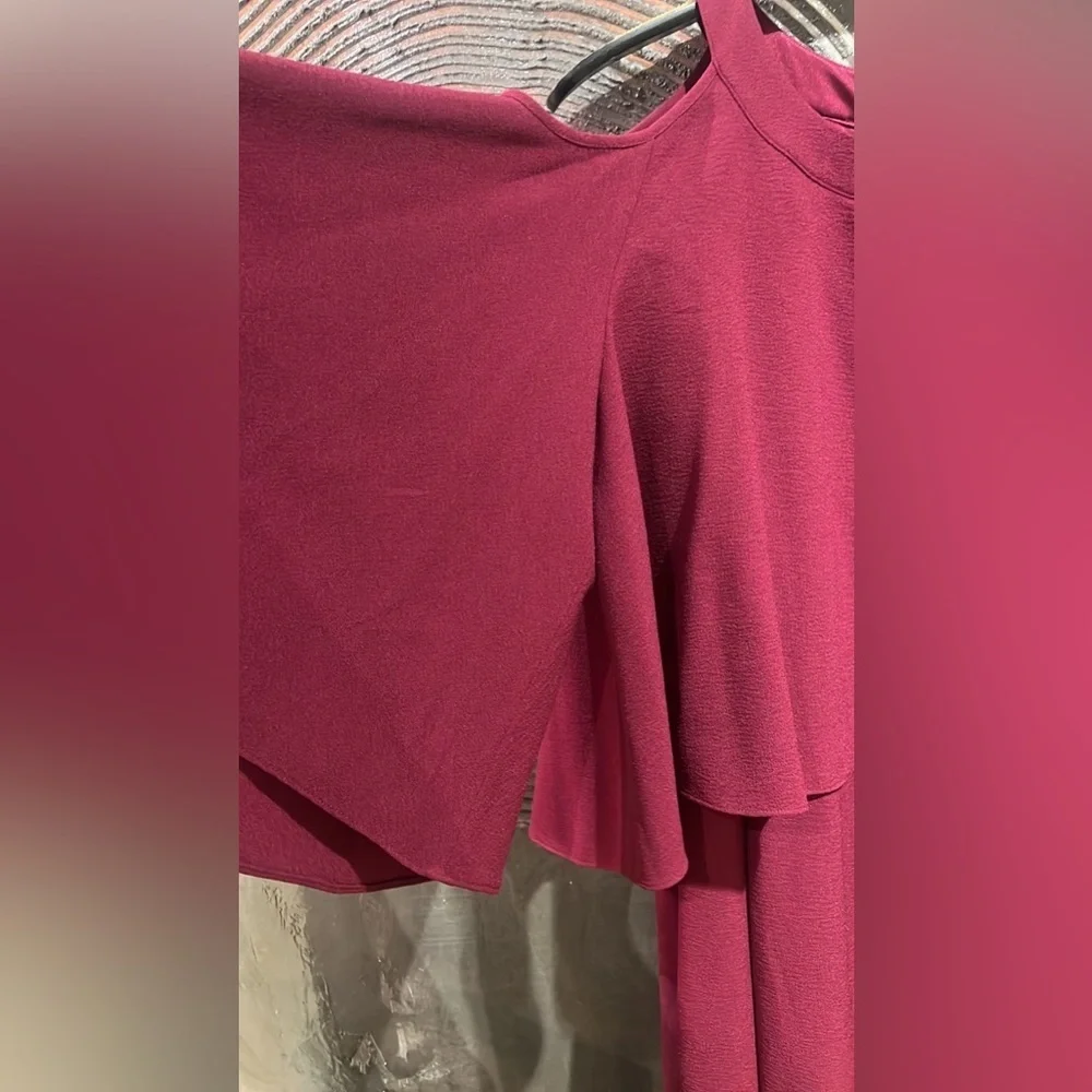 NWT Adrianna Papell dark red cold shoulder midi Dress size 14W